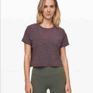 Lululemon Cates Tee- Heathered Antique Bark